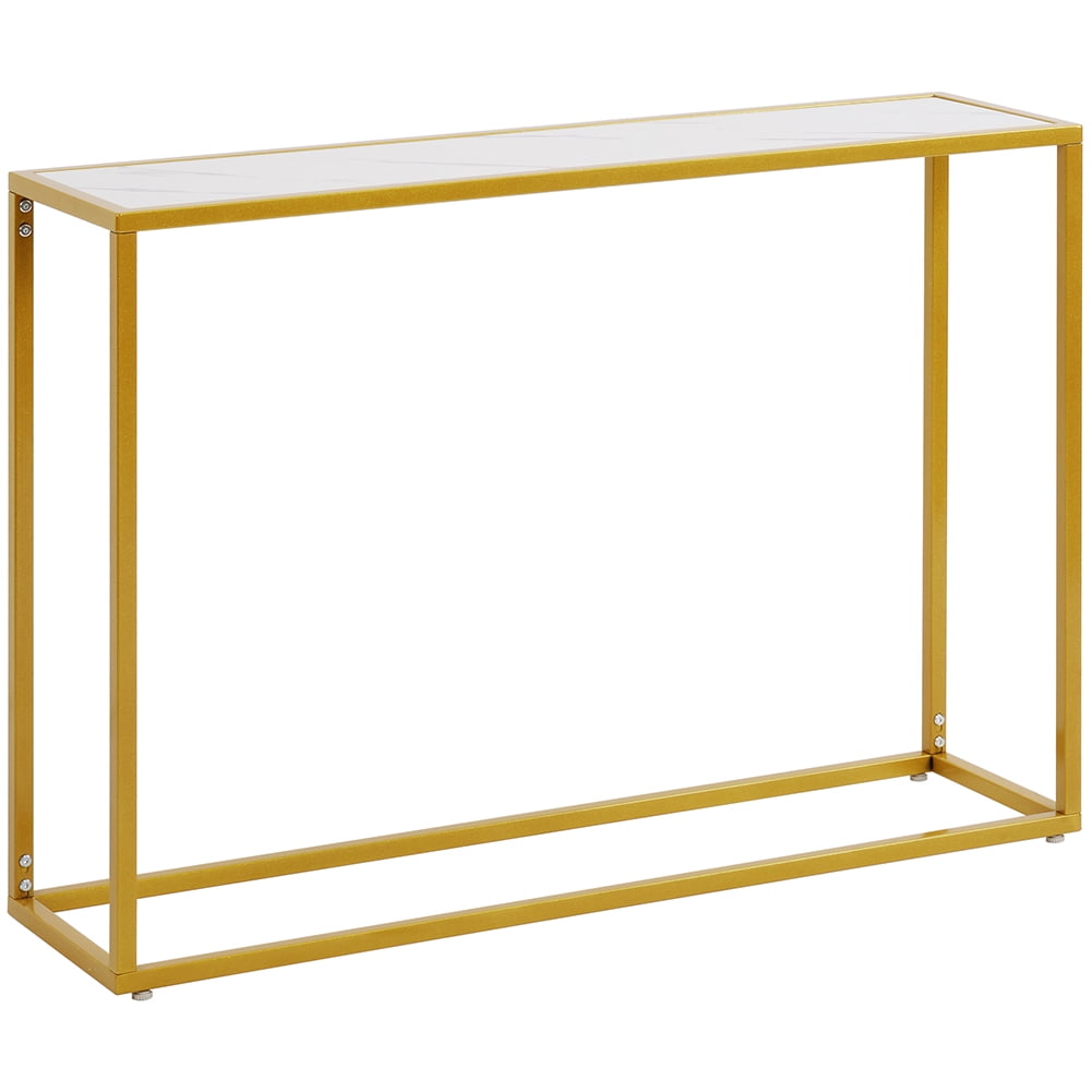 Kadyn Sofa Sidetable, Minilalist Porch Table with Metal Legs, Metal Console Table for Living Room, White Marble Sticker Kadyn Sofa Sidetable, Minilalist Porch Table with Metal Legs, Metal Console Table for Living Room, White Marble Sticker