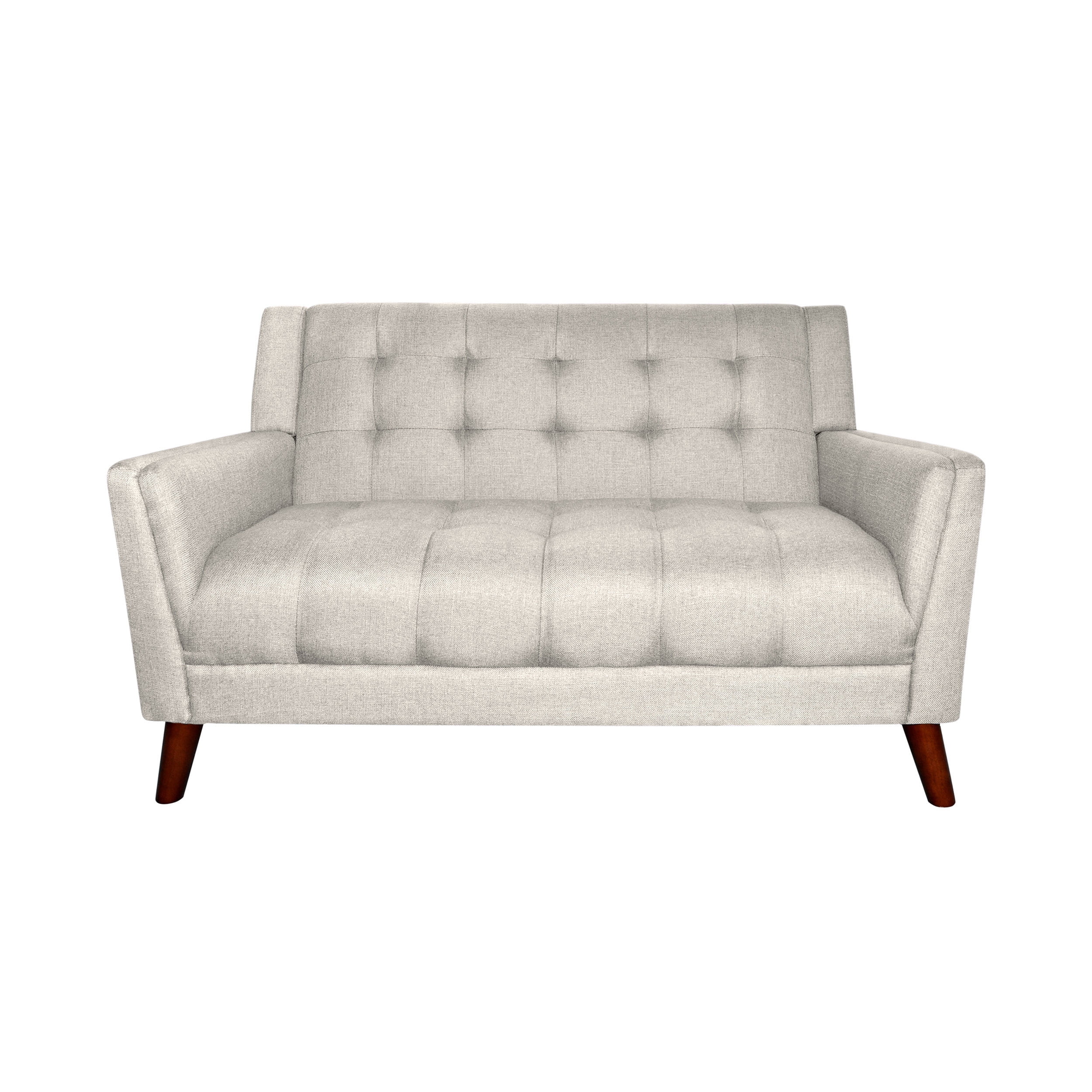 Noble House Laiah Mid Century Modern Fabric Tufted Loveseat, Beige