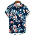 thumbnail image 3 of ZCFZJW Big and Tall Regular Fit Hawaiian Shirt for Men, Tropical Printed Summer Short Sleeve Button Down Mens Holiday Vacation Tees Shirts Tops Cotton Linen Beach Shirts Multicolor#01 S, 3 of 3