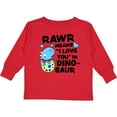 thumbnail image 3 of Inktastic Rawr Means I Love You in Dinosaur Valentine Boys or Girls Long Sleeve Toddler T-Shirt, 3 of 5