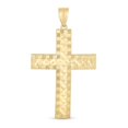 thumbnail image 2 of JewelStop 14K Yellow Gold Finish Diamond Cut/Textured Crisscross Pendant-60mm X 35mm, 2 of 5