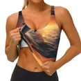 thumbnail image 3 of Logiee Sunset Dancing Dolphin Print Workout Crop Tank Top for Women,Yoga Tank Tops,Athletic Vest,Exercise Undershirts,Sports Bra-Medium, 3 of 8
