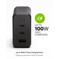thumbnail image 4 of Cargador Mophie GaN de 100 W de 3 puertos USB-C PD con cable de 1,5 m, 4 of 7