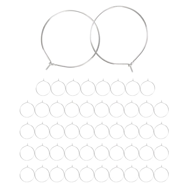 Earring Rings,50Pcs Earring Beading Hoop Stainless Steel Earring Beading Hoop Wine Glass Rings Performance Driven