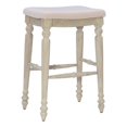 thumbnail image 1 of Linon Marino 30" Wood Backless Bar Stool in White Wash, 1 of 9