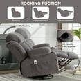 thumbnail image 6 of Segmart Swivel Recliner Chair with Massage & Heat Pad, 360° Rotating Sofa Chair with USB Port, Cup Holders & Storage Pockets,Soft Velvet Fabric Lounge Chair for Living Room, Gray, 6 of 9