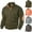 2 Army Green, variant on Bazeneo Sweatshirts for Men Autumn Collar Neck Work Sweatshirt Cotton Elbow Patch Pullover Plain Colour Button Jumper Lightweight Long Sleeve Sweater Casual Fall Tops