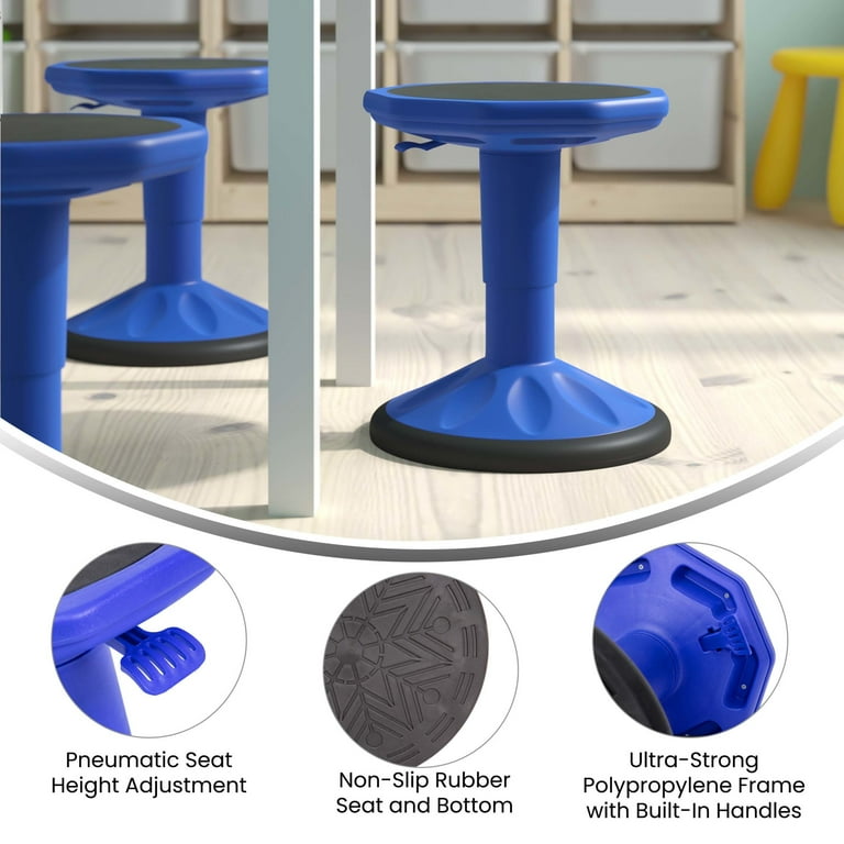 Flash Furniture Carter Adjustable Kids Wobble Stool Blue