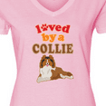 thumbnail image 4 of Inktastic Rough Collie Dog Gift Women's V-Neck T-Shirt, 4 of 5