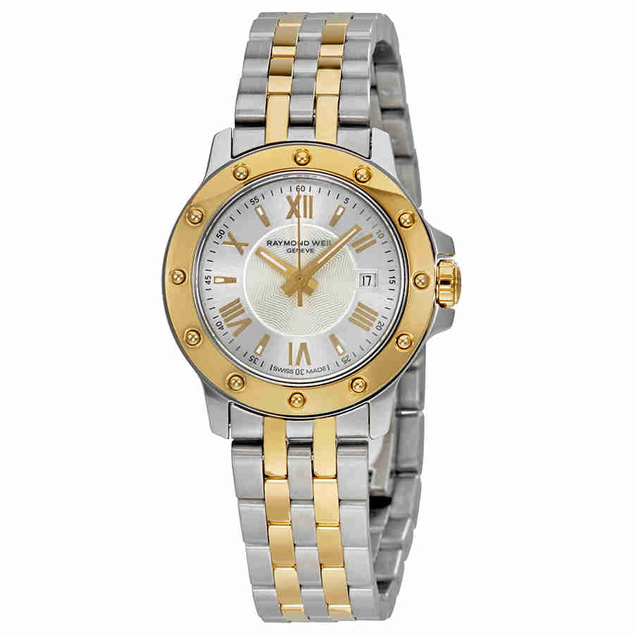 Raymond Weil Tango Silver Dial 18kt Gold and Steel Ladies Watch  5399-STP-00657
