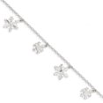 thumbnail image 1 of 925 Sterling Silver Snowflake Chain Charm Bracelet Holiday Winter, 1 of 6