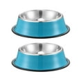 thumbnail image 1 of Cuenco de agua para perros de acero inoxidable para mascotas, cuencos de alimentación con base de goma, paquete de 2, 1 of 5