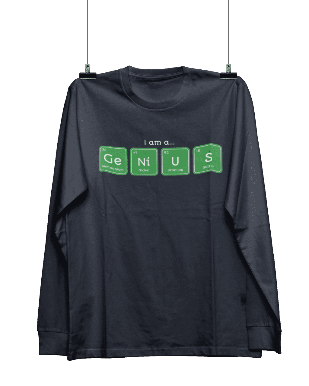 kiMaran Funny Periodic Table T-Shirt I'm a GeNiUS Design Unisex Premium  Long Sleeve Tee 