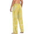 thumbnail image 6 of Men's Pajama Pants with Pockets Sleepwear Lounge Pants Stretch Casual Yellow Colour Marble 11, 6 of 7