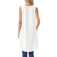 thumbnail image 3 of INSPIRE CHIC Women's High Low Tops Casual Sleeveless Blouse Crewneck Asymmetrical Loose Shirt Summer Top XL White, 3 of 6