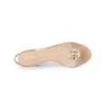 thumbnail image 4 of BLISSFUL STEP Chaussures pour Femmes Talons Compensés Transparents à Strass Bout Ouvert Slingback Chaussures Transparentes Nude 8, 4 of 7