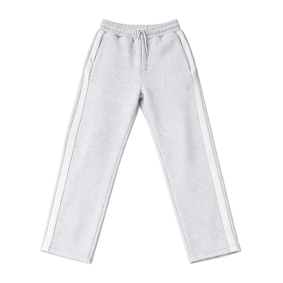 IWRICH Men's Wide Leg Baggy Pants Fashion Trendy Sweat Pants Elastic Waist Street Sweatpants with Pockets Light Gray XL