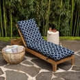 thumbnail image 3 of ARDEN earthFIBER Outdoor Tufted Chaise Cushion, 22 x 76, Rain-Proof, Fade Resistant, Cushion for Chaise Lounger Sapphire Blue Garden Trellis, 3 of 10