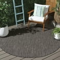 thumbnail image 2 of Safavieh Courtyard Finnian Solid Indoor/Outdoor Area Rug, Black/Beige, 5'3" x 5'3" Round, 2 of 12