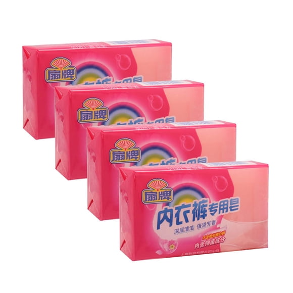Pain de Savon Nettoyant pour sous-Vêtements BEE & FLOWER Fan, Barre de Lessive pour sous-Vêtements, Chiffon de Savon, Barres de Lavage pour Culottes (6,3 Oz x 4)