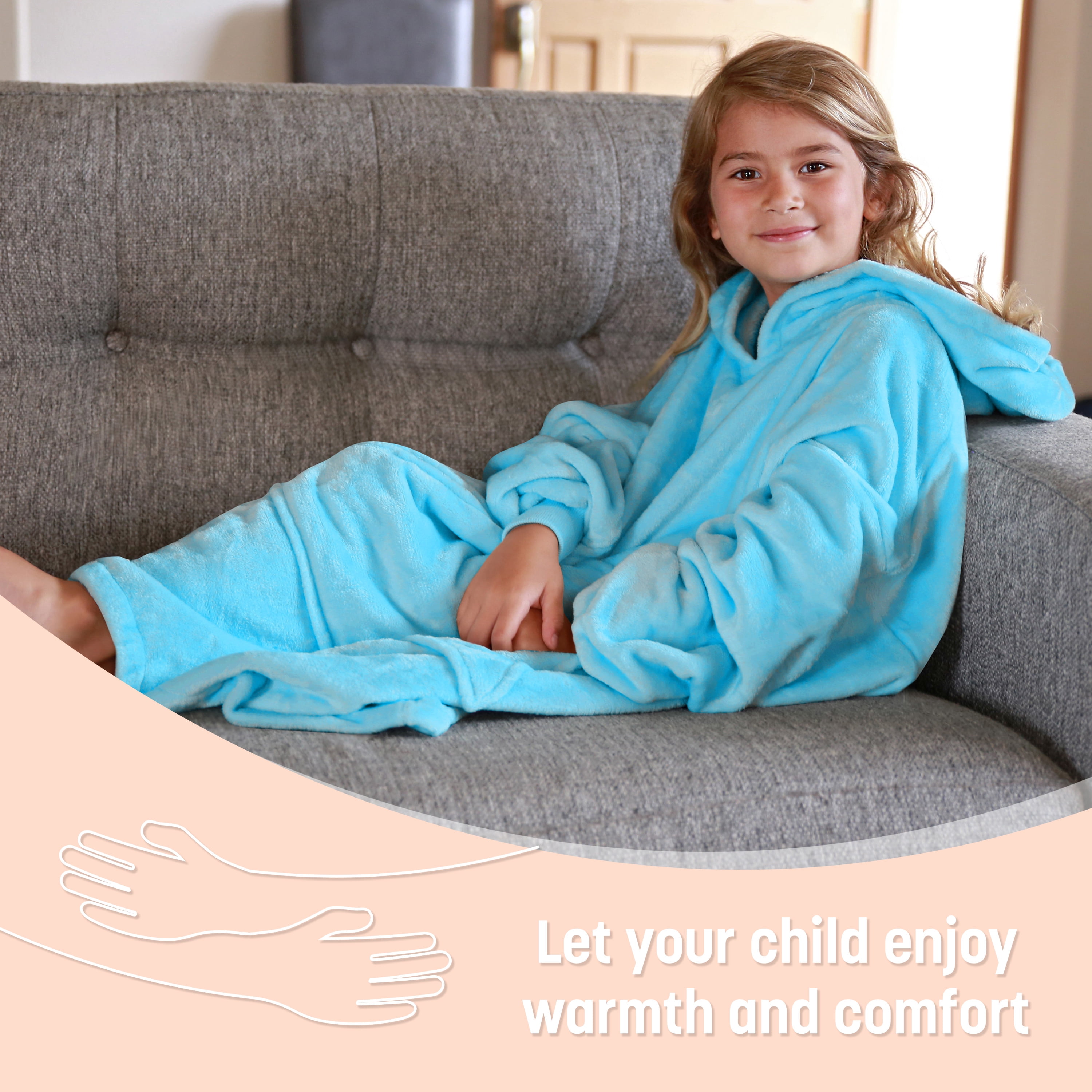 Catalonia Oversized Blanket Hoodie Sweatshirt, Fleece Pullover with Large Front Pocket, Super Soft Warm Comfortable for Teenagers Kids Youth
