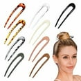 thumbnail image 2 of 9 Pack Resin Plastic Chopsticks Tortoise Shell U Shaped Hair Sticks Pins Picks Long Fork Pen Carved Hairpins Clips Barrettes for Bun Chignon Decorative Hair Accessories, 2 of 4