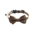 thumbnail image 2 of Flmtop Pet Collar Bow Knot Design Bell Design Removable Medium Cats Collar for Travel Brown, 2 of 9