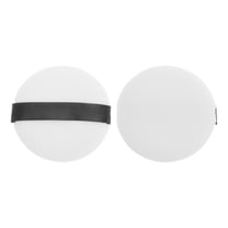 Unique Bargains 1 Pc Round Makeup Powder Puff for Travel Dressing Tables 2.36"x0.47" White Black Fleece