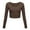 Brown-01, variant on STETMN Women's Plain Crop Tops Slim Fit Crew Neck Athletic Shirt Basic Sport Yoga T-Shirts