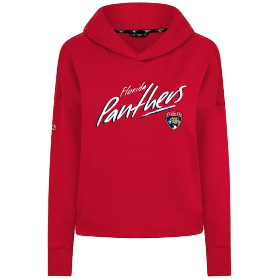 Women's Levelwear Red Florida Panthers Sweet Sizzle Tri-Blend Cropped Pullover Hoodie
