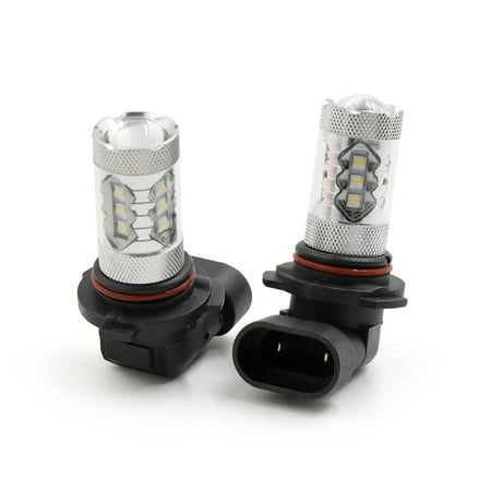 2Pcs 80W 9006 White 2828 SMD 16 LEDs Projector Lens Fog Headlight Bulb for (Best Led Headlight Bulb Brand)