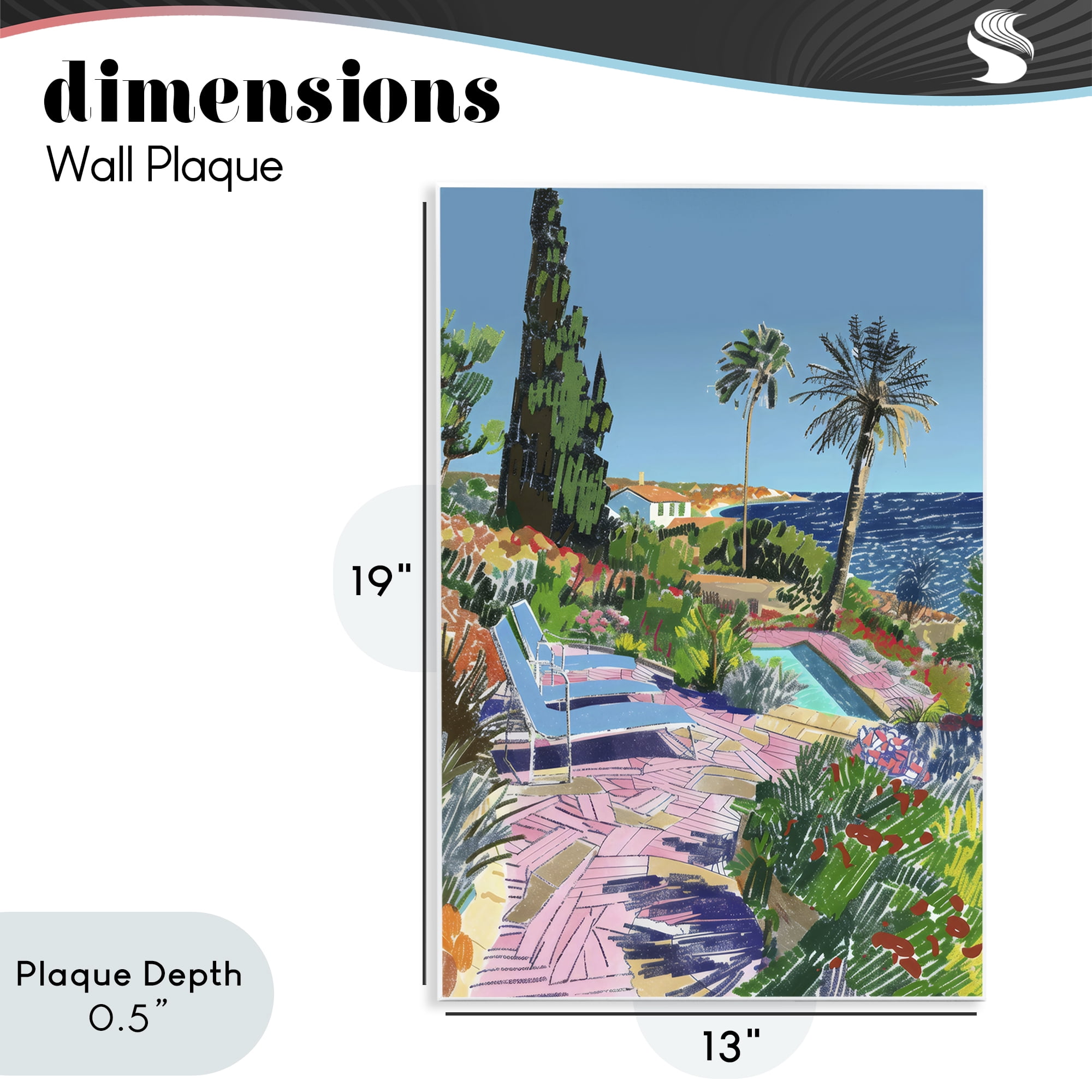 Stupell Industries Pool View to Ocean Wall Plaque Art, design by Creative Studio