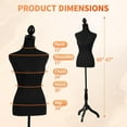 thumbnail image 2 of PINDEE Manikin Adjustable Female Dress Form 60-67 Inch, Height Adjustable Torso with Tripod Stand, Professional Display for Clothing Retail Store.60-67 Inches,Black, 2 of 14