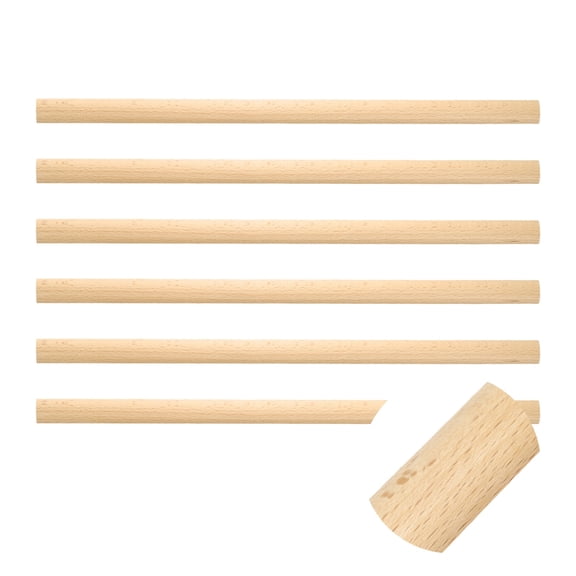 6 Pack 15.75" Decorative Wood Trim, Unfinished 3D Wooden Furniture Molding Trim for DIY Craft, Home Wall Cabinet Shelf Window Door (Half-Round, 20mm)