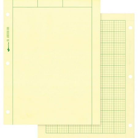 Rediform Computation Pads - Letter - 100 Sheets - Stapled/Glued - 8 1/2" x 11" - Green Paper - Subject - 100 / Pad