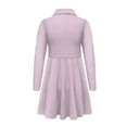thumbnail image 5 of DISNIMO Axolotl Dress Girls Purple Dresses Kids Button Dress for Church Girls Skater Dress Long Sleeve Twirly Dresses for Girls 9-10 Year Old Girl Dresses Midi Childrens Holiday Dresses Soft, 5 of 7