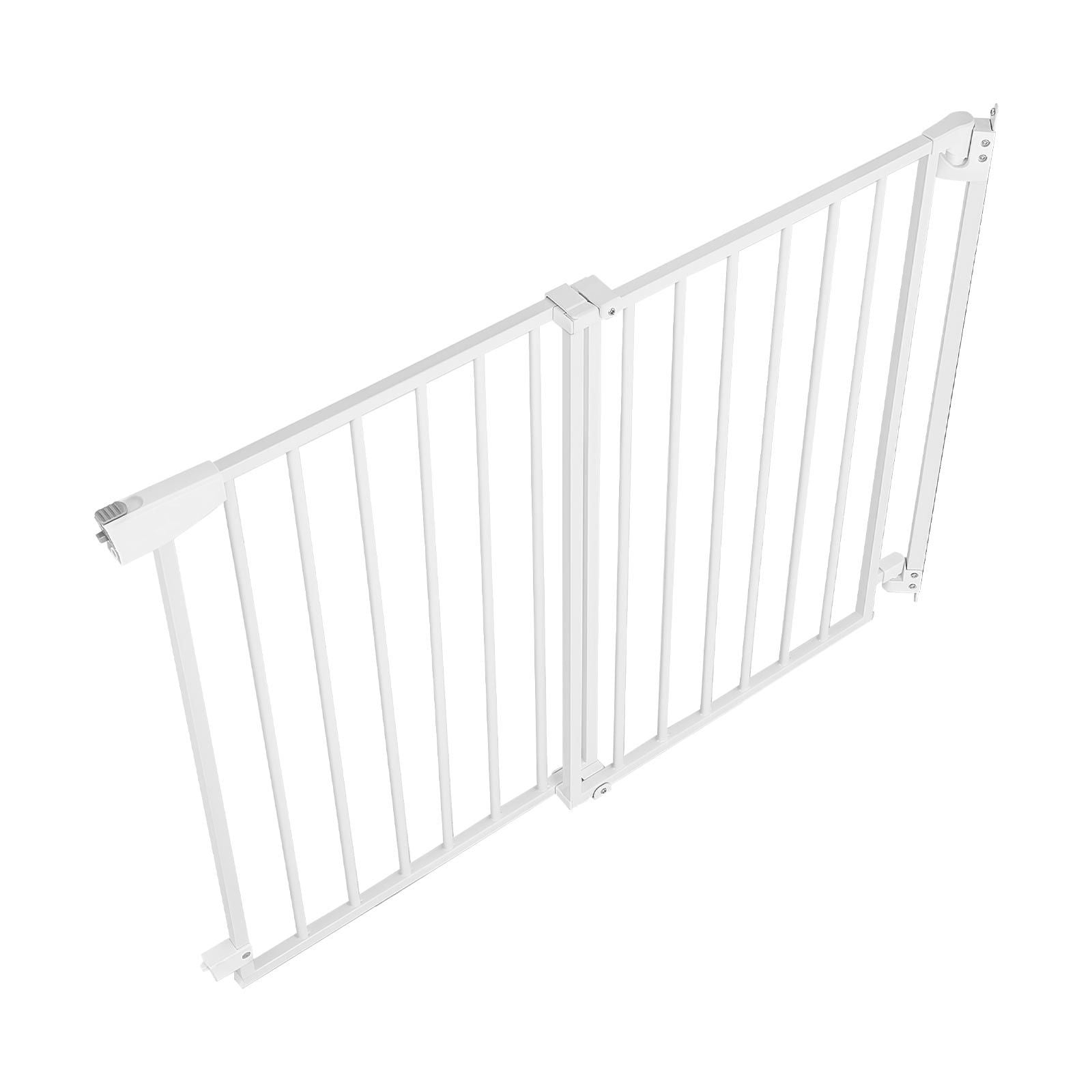 Washure No Bottom Bar Pet Safety Gate, 28"-43" Width, 30" High One Hand Operation Baby Gate, Hardware Mount Safety Barrier for Stairs & Doorways, White