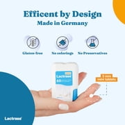 Lactrase Tablet Dispenser – #1 Lactase Brand in German Pharmacies – Strong 6,000 FCC Lactase Units – 60 Fast-Acting Pills for Lactose Intolerance – Enjoy Dairy Again