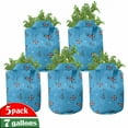 thumbnail image 1 of Lighthouse Grow Bags 5-Pack, Polka Dots Marine, Heavyduty Fabric Pots with Handles for Plants, 2 Sizes, Blue Red White, by Ambesonne, 1 of 3