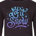 thumbnail image 4 of Inktastic Winter Let It Snow Lettering in Blue with Snowflakes Long Sleeve Youth T-Shirt, 4 of 5
