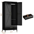 thumbnail image 4 of HUAXRON 71 Inches Tall Metal Garage Storage Cabinets with One Drawer, Large Steel Cabinet with Hanger Rod and Adjustable Shelf for Living Room,Office,School,Gym,Garage,(Black), 4 of 9