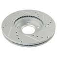 thumbnail image 4 of TRQ Front Performance Brake Rotors Set Premium G-Coated Cross Drilled & Slotted Fits Select 2004-2013 Mazda 3, 4 of 5