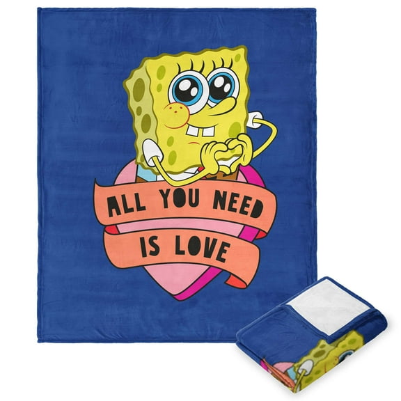 Spongebob Hearty Sponge Kids Silk Touch Throw Blanket, 50 x 60 inches