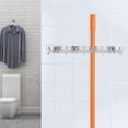 thumbnail image 1 of Soporte de Escobas Montadas en la Pared, 4 Rejillas 5 Ganchos Con Estante de Trapeador de Acero Resistente inoxidable Al Desgastes 304, Párrafo de Baño de Baña, 1 of 7