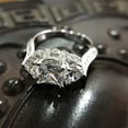thumbnail image 3 of Chic Flower Leaf Square Cut 2.8ct Engagement CZ 925 Silver Women's Ring Sz 4-9.5, 3 of 7