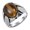 Silver Brown, variant on Men Women's Stone Stainless Steel Ring Personalized Hip Hop Gemstone Ring Band Jewelry Silver Brown Size 11