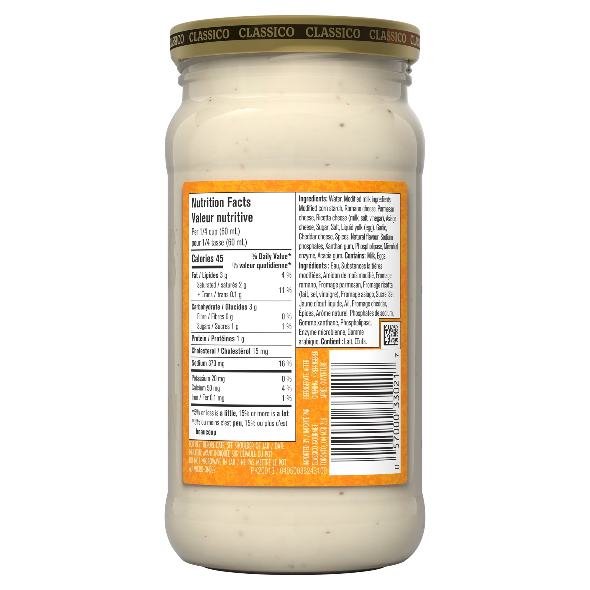 Classico Four Cheese Alfredo Spaghetti Pasta Sauce