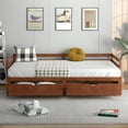 thumbnail image 3 of Costway Solid Wood, MDF, Engineered Wood Plywood Includes Hardware Twin to King size Daybed Cherry, 3 of 9