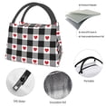 thumbnail image 4 of Fotbe Heart Black Buffalo Plaid Gingham Bolsa Térmica Portátil con Estampado, Bolsa de Entrega de Alimentos Aislada, Bolsa Reutilizable de Gran Capacidad para Comidas y Supermercado, 4 of 6