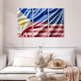 thumbnail image 2 of Elephant Stock Philippine And Usa Flag Wall Art - Horizontal Multi Panel Canvas - Living Room Wall Decor - Flags Multi Panel - Blue And Red Decor - 45" x 28", 2 of 4